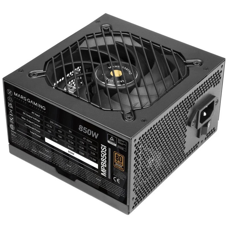 8435693109549 | P/N: MPB850SI | Cod. Artículo: DSP0000029871 Fuente de alimentacion mars gaming 850w mpb850si extreme silence 80 plus bronze negro