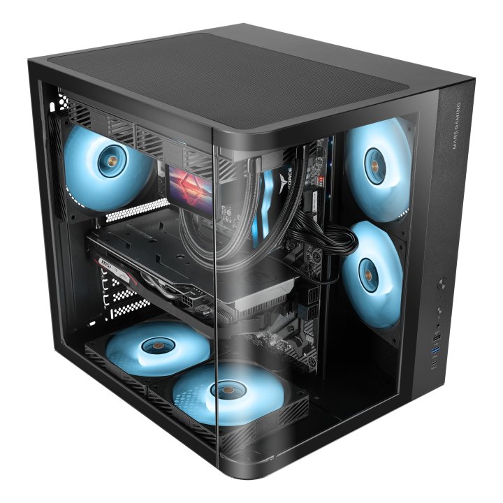 Caja ordenador mars gaming mccurv atx frgb cristal templado negra - Imagen 2