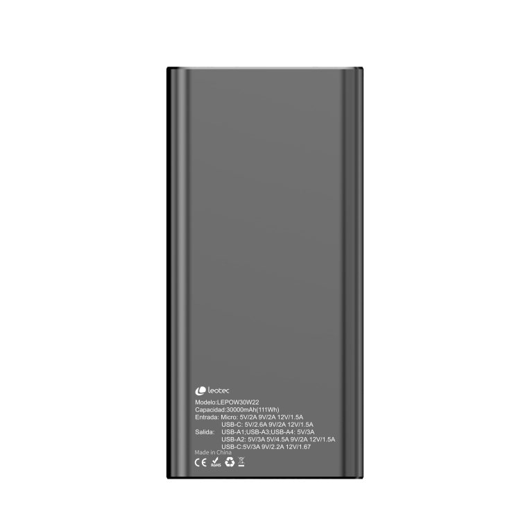 Powerbank leotec 30000mah negro - Imagen 7