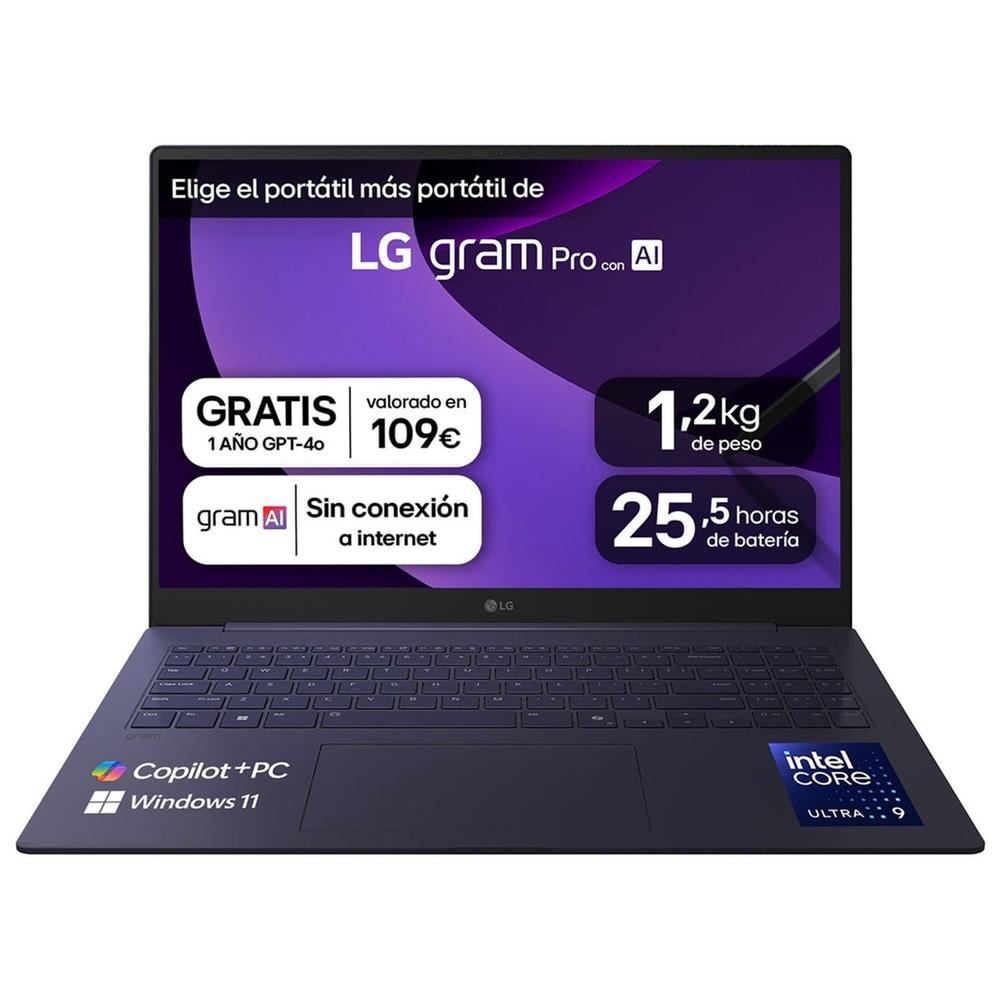 8806096825204 | P/N: 16Z90TS-G.AU99BN | Cod. Artículo: MGS0000035143 Portatil lg gram pro 16z90ts - g u9 - 288v - 32gb - ssd 1tb - 16 pulgadas - w11h