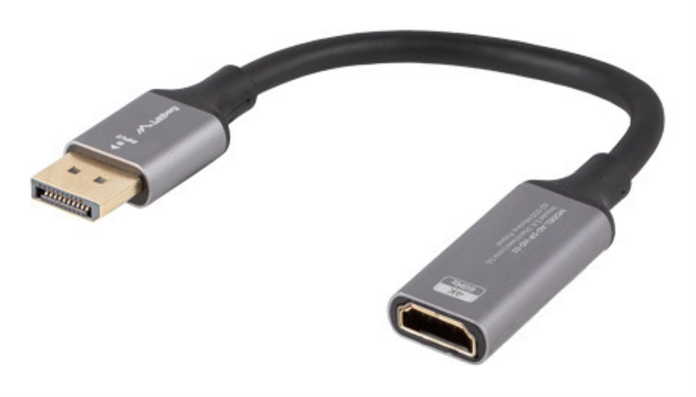 ADAPTADOR LANBERG 4K DISPLAYPORT MACHO/HDMI HEMBRA 20CM 5901969441550 AD-DP-HD-02