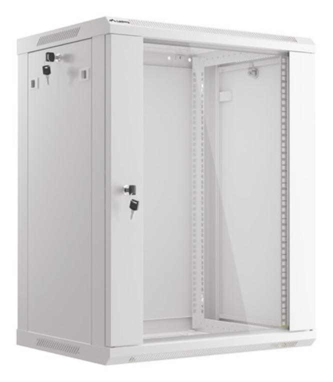 ARMARIO LANBERG MURAL RACK 19" 15U 600X450 FLAT PACK V2 PUERTA CRISTAL GRIS 5901969403183 WF01-6415-10S