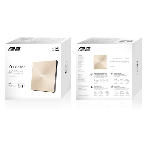 ASUS ZenDrive U9M unidad de disco óptico DVD±RW Oro - Imagen 6