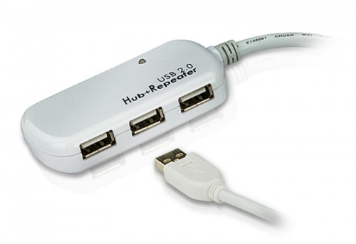 ATEN CABLE EXTENSOR USB 2.0 DE 12 M CON HUB DE CUATRO PUERTOS (SOPORTA CONEXION EN CADENA HASTA 60 M) (UE2120H)(CP20) 4710423775619 | P/N: UE2120H | Ref. Artículo: 977680