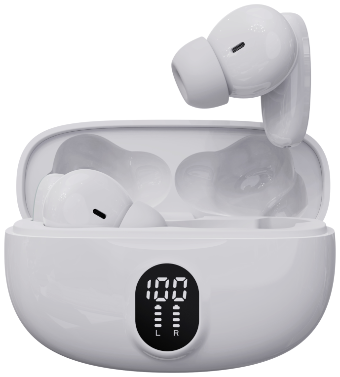 AURICULARES BLUETOOTH DENVER INALAMBRICOS CON EFECTO DE LUZ BLANCO 5706751083556 TWE-57W