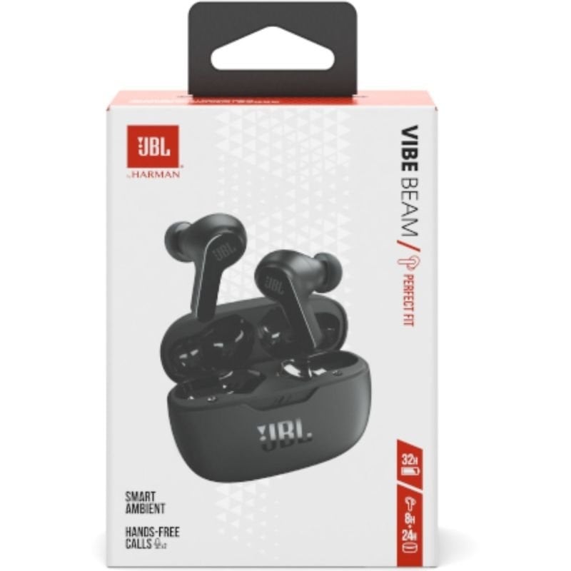 Auriculares Bluetooth JBL Vibe Beam con estuche de carga/ Autonomía 8h/ Negra 6925281961588 JBL-AUR VIBE BEAM BK