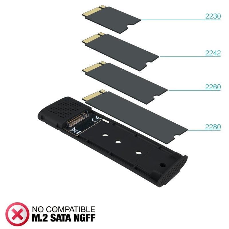 Caja Externa para Disco SSD M.2 NVMe TooQ TQE-2231B/ USB 3.1 - Imagen 3