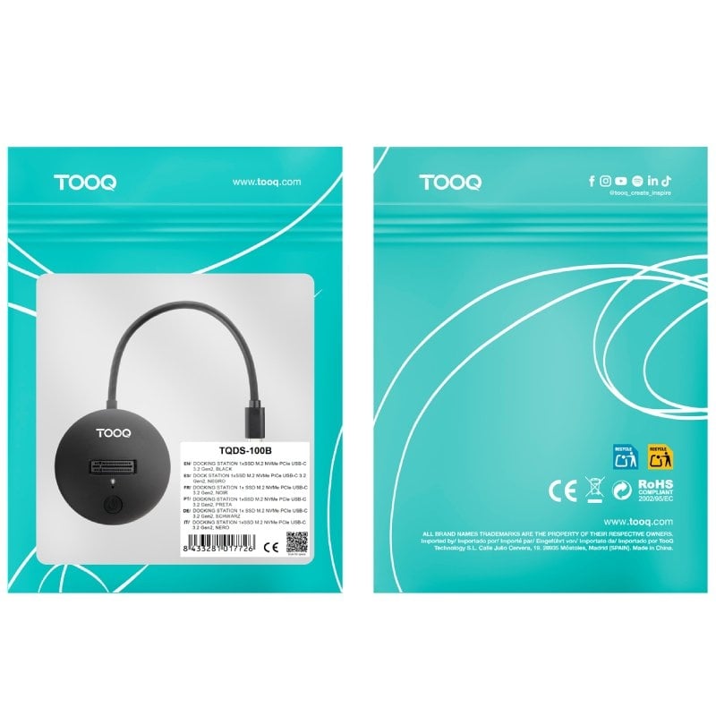 Docking Station para SSD M2 SATA/NVMe TooQ TQDS-100B - Imagen 4