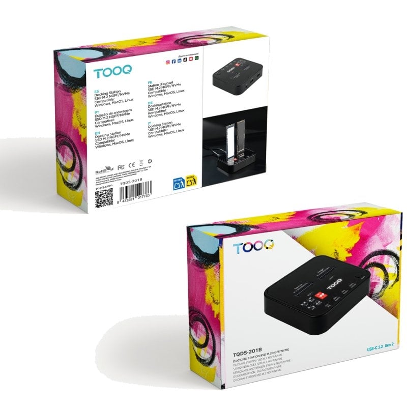 Docking Station para SSD M2 SATA/NVMe TooQ TQDS-201B - Imagen 5