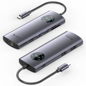 Docking USB Tipo-C Vention TQUHB/ 1xHDMI 4K/ 1xDisplayPort/ 3xUSB/ 1xRJ45/ 1xUSB Tipo-C PD/ 1xLector Tarjetas/ Gris 6922794779884 TQUHB VEN-DOCK TQUHB