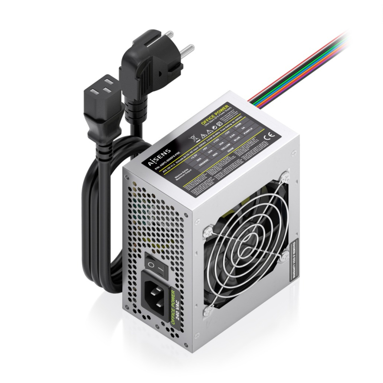 FUENTE ALIMENTACION AISENS SFX 500W CABLE ALIMENTACION OEM PLATA 8435739905111 ASPC-500SFX-PSE