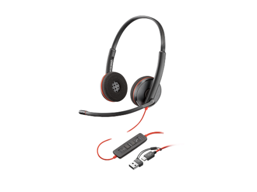 HP Poly Auriculares Poly Blackwire 3225 estéreo USB-C + conector de 3