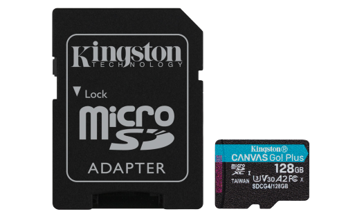 Kingston Technology Tarjeta microSDXC Canvas Go Plus Gen4 de 128 GB