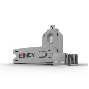 Lindy 40454 bloqueador de puerto Bloqueador de puerto + clave USB tipo A Blanco Acrilonitrilo butadieno estireno (ABS) 5 pieza(s) 4002888404549 | P/N: 40454 | Ref. Artículo: 1408061