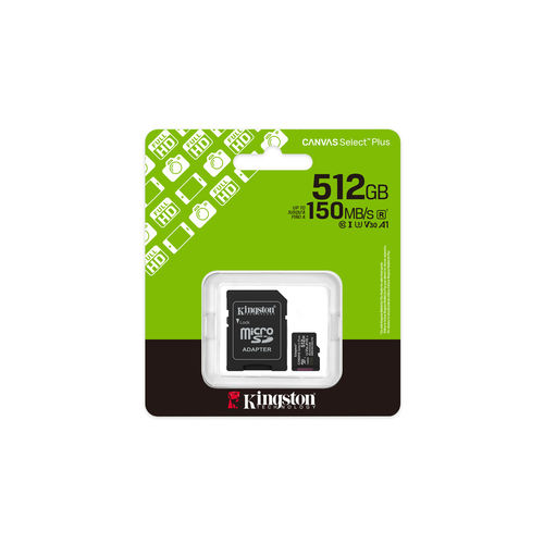 MICROSD KINGSTON 512GB CL10 CANVAS SELECT PLUS + ADAPTADOR - Imagen 5