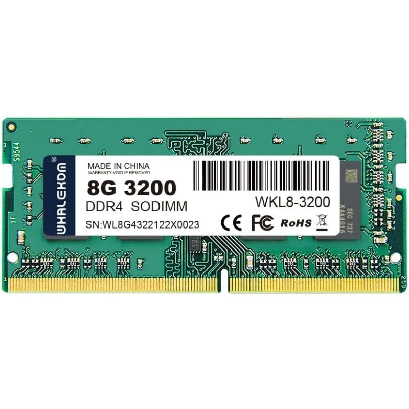 Memoria RAM Whalekom WK4SO32 8GB/ DDR4/ 3200MHz/ 1.2V/ CL19/ SODIMM DEP0036991 WKL8-3200 WHAL-8GB WKL8-3200