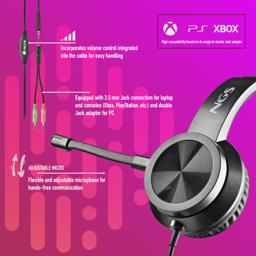 NGS MSX 11 PRO Auriculares Alámbrico Diadema Juego Negro - Imagen 6