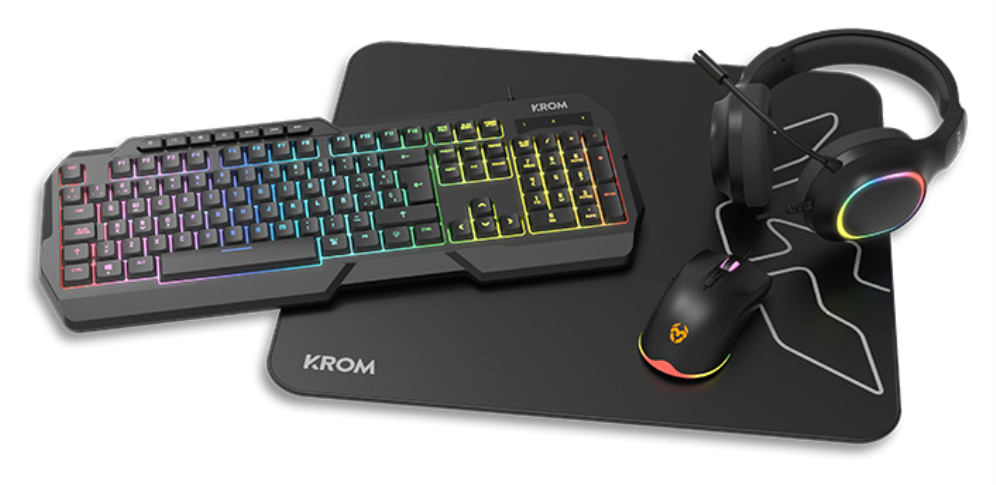PACK KROM 4 EN 1 RGB KENTA GAMING COMBO 8436587976377 NXKROMKENTASP
