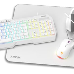 PACK KROM 4 EN 1 RGB KENYA GAMING COMBO BLANCO 8436587976384 NXKROMKENTASPWH