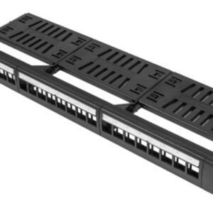 PATCH PANEL LANBERG 24 PUERTOS 1U RACK 19 ORGANIZADOR MODULOS KEYSTONE NEGRO 5901969416114 PPKS-1124-B