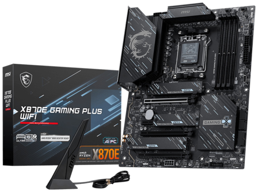 PLACA BASE MSI MPG X870E GAMING PLUS WIFI ATX AM5 4XDDR5 4711377347594 007E70-001R