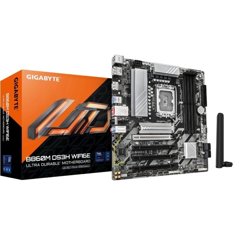 Placa Base Gigabyte B860M DS3H WIFI6E Socket 1851/ DDR5/ PCIe 5.0/ Micro ATX 4719331866815 9MB86MSH6-00-G10 GIG-PB B860M DS3H WIFI6E
