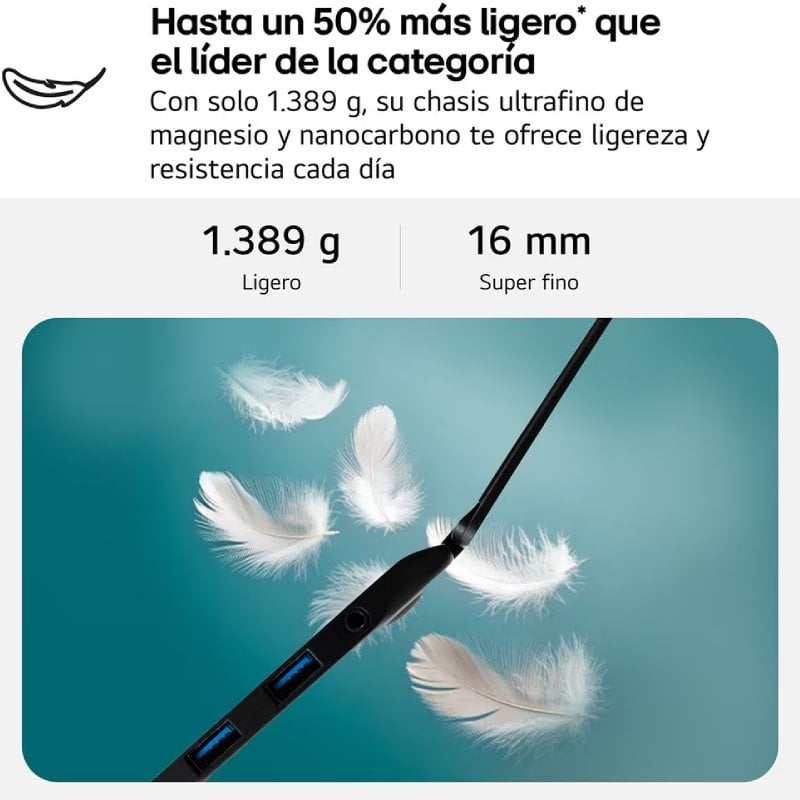 Portátil LG Gram 17ZD90TL-G.AX85BN Intel Core Ultra 7-258V/ 32GB/ 512GB SSD/ 17"/ Sin Sistema Operativo - Imagen 3