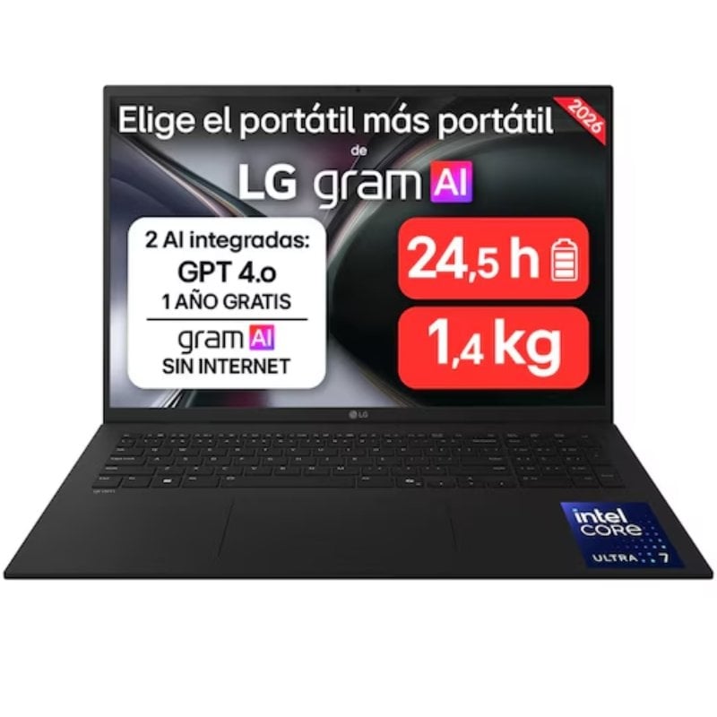 Portátil LG Gram 17ZD90TL-G.AX85BN Intel Core Ultra 7-258V/ 32GB/ 512GB SSD/ 17"/ Sin Sistema Operativo 8806096827635 17ZD90TL-G.AX85BN LGP-17ZD90TL-G AX85BN