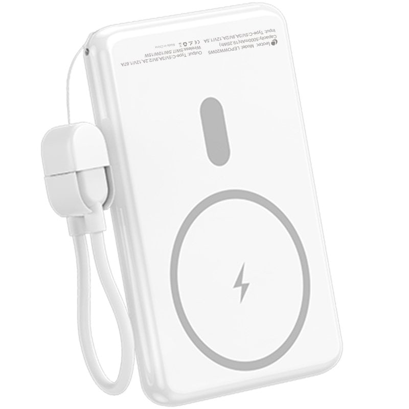 Powerbank 5000mAh Leotec LEPOWW20W5W/ 20W/ Wireless/ Blanca/ Incluye Cable USB Tipo-C - Imagen 2