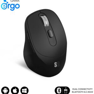 RATON SUBBLIM ERGO DUAL NEGRO BLUETOOTH BATERIA RECARGABLE 8436586743017 SUBMO-EDCON01