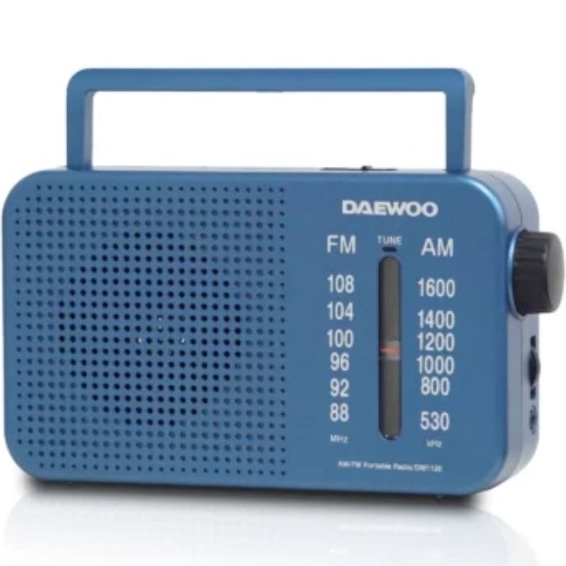 Radio Portátil Daewoo DW1120/ con Cable/ a Pilas/ Azul - Imagen 2