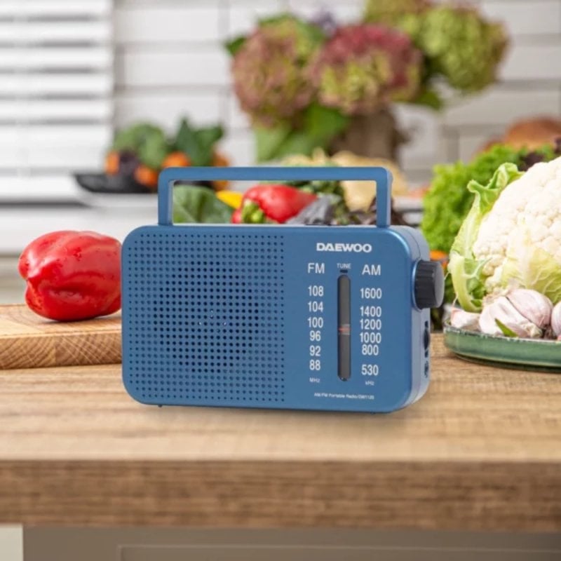 Radio Portátil Daewoo DW1120/ con Cable/ a Pilas/ Azul - Imagen 4