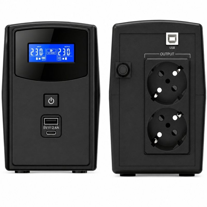 SAI Línea Interactiva Phasak SIRIUS 800 VA Interactive/ 800VA-480W/ 2 Salidas/ Formato Torre - Imagen 2