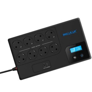 SAI Línea Interactiva Phasak Smart Home 1050VA/ 1050VA-600W/ 8 Salidas/ Formato Bloque 5605922012121 PH 9479 PHK-SAI SMT HOME 1050 VA