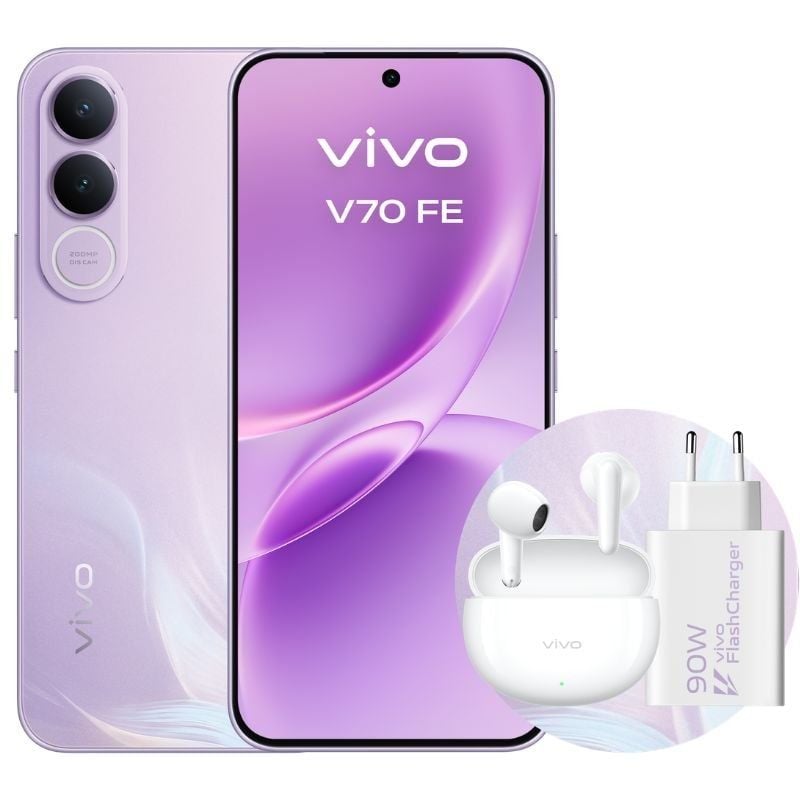 Smartphone Vivo V70 FE 8GB/ 512GB/ 6.83"/ 5G/ Púrpura/ Incluye Cargador + Auriculares - Imagen 2