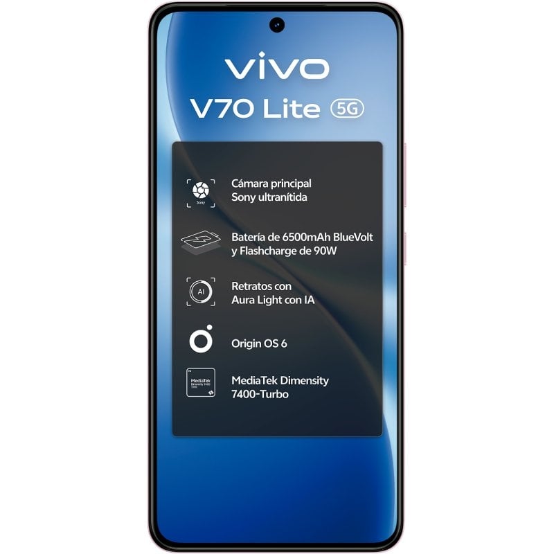 Smartphone Vivo V70 Lite 6GB/ 256GB/ 6.77"/ 5G/ Azul - Imagen 2
