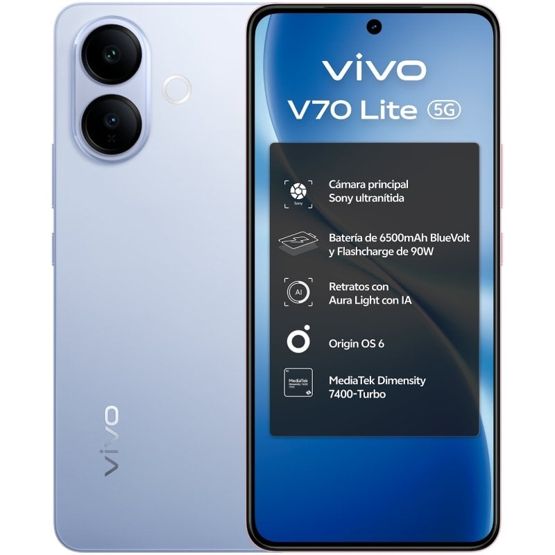 Smartphone Vivo V70 Lite 6GB/ 256GB/ 6.77"/ 5G/ Azul 6932204535351 5674787 VIVO-SP V70 LI 5G 6-256 BL