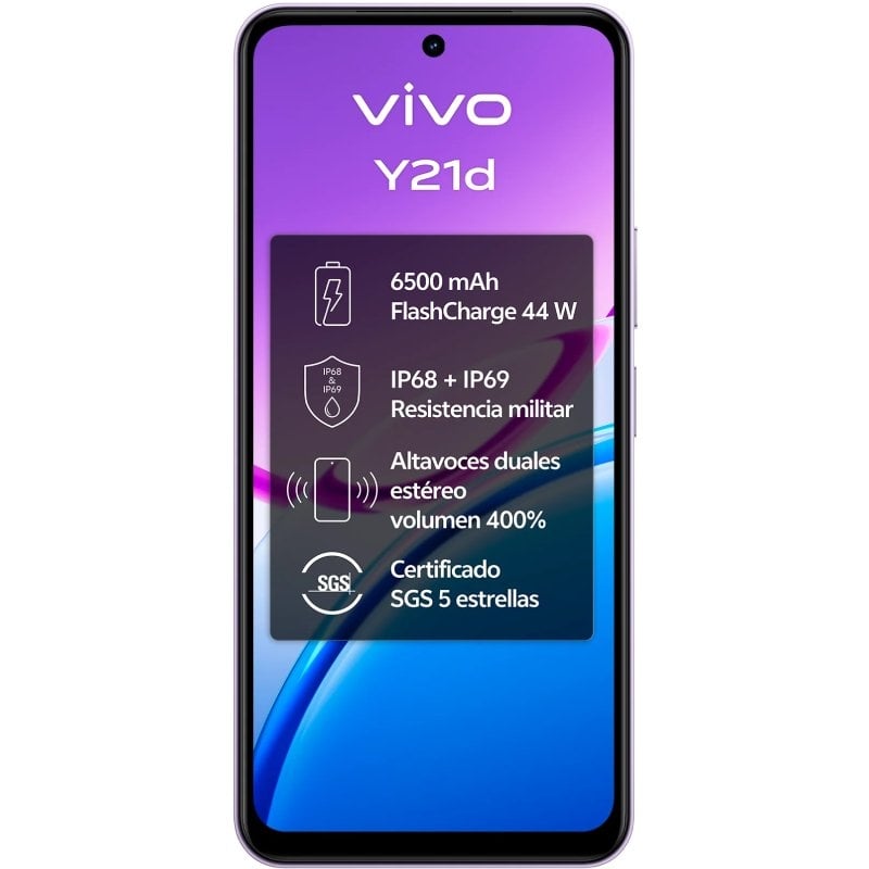 Smartphone Vivo Y21d 4GB/ 128GB/ 6.68"/ Púrpura - Imagen 2