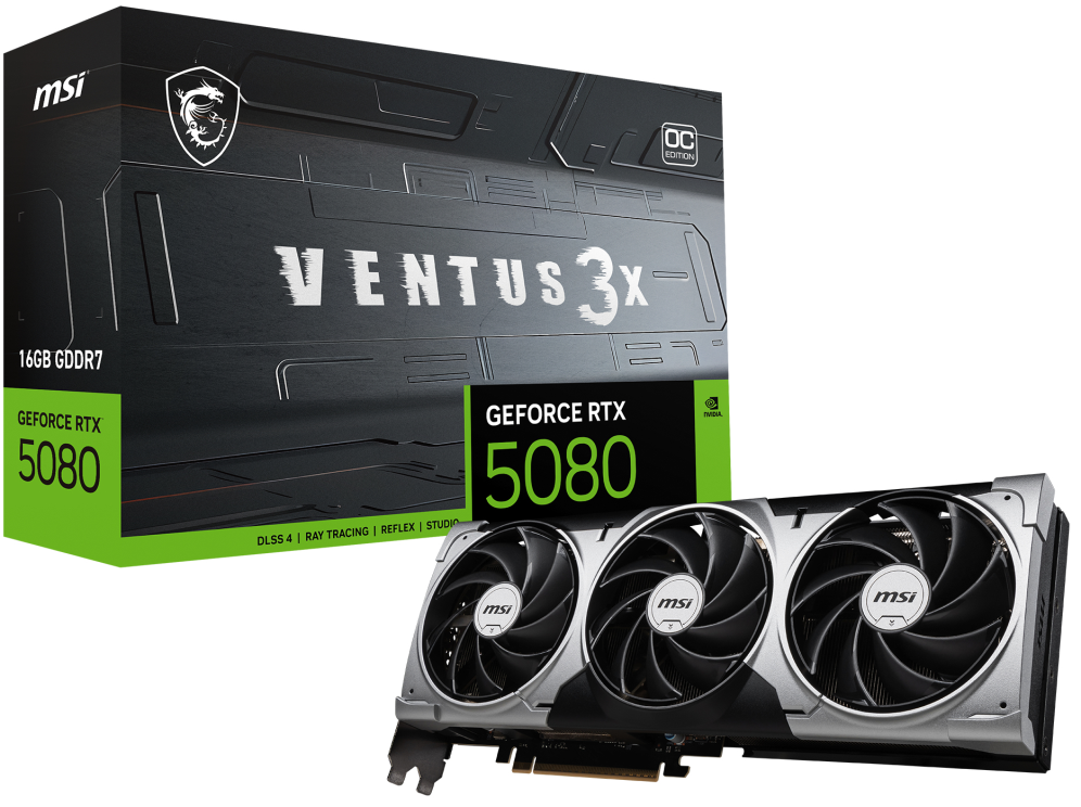 TARJETA GRAFICA MSI GEFORCE RTX 5080 16G VENTUS 3X OC 4711377309219 912-V531-428