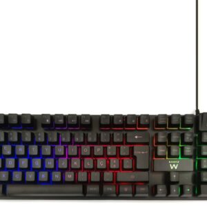 TECLADO GAMING EWENT PT USB RETROILUMINADO MEMBRANA NEGRO 8052101430400 PL3319