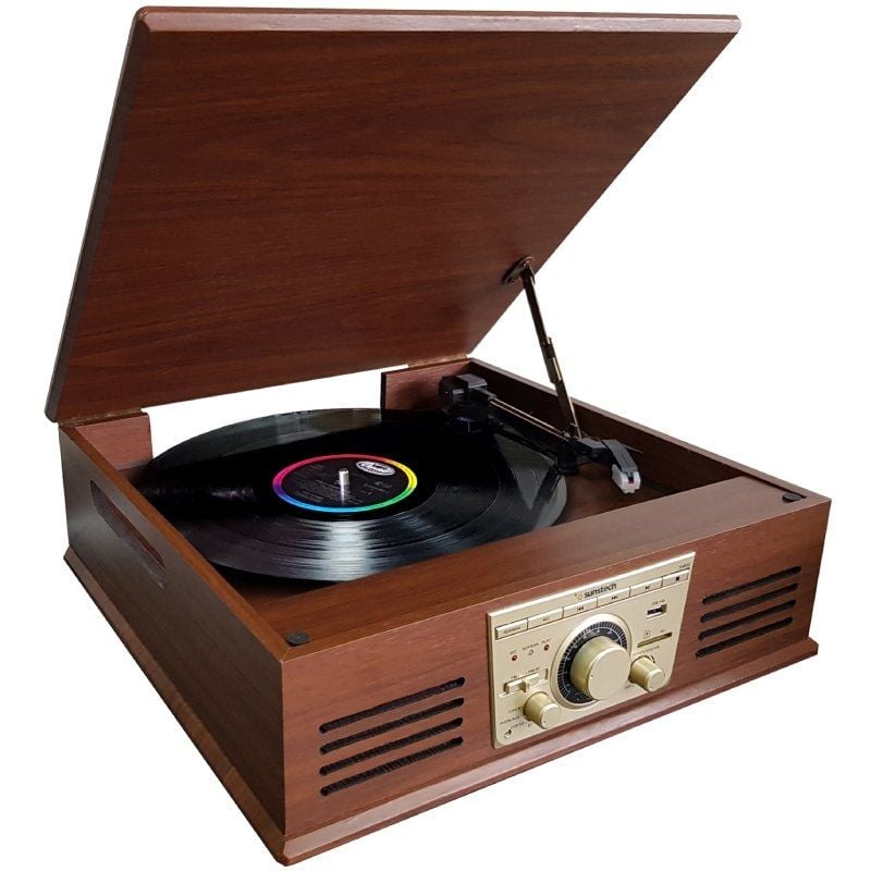 Tocadiscos Sunstech PXR32/ Bluetooth/ Radio FM/ Conversor a MP3 8429015018435 PXR32WD SUN-TOCADISCOS PXR32