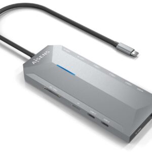 USB-C DOCK AISENS 12 EN 1 2xHDMI 4K RJ45 3xUSB-A 2xUSB-C 1xUSB-C PD 15CM 8436574709209 ASUC-12P005-GR