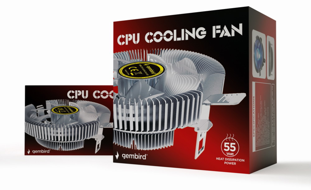 VENTILADOR DE REFRIGERACION GEMBIRD DE CPU 9 CM 55 W LED AZUL 4 PIN 8716309123891 CPU-HURACAN-X40