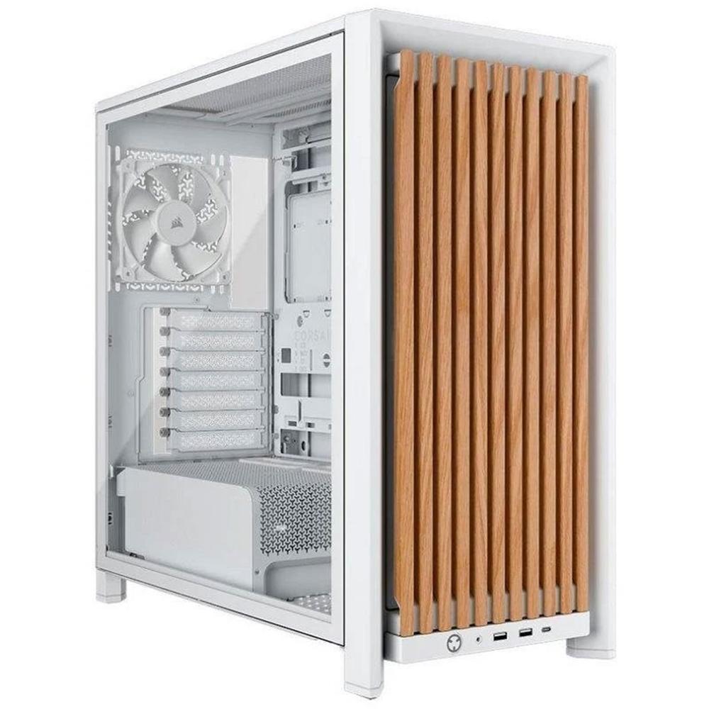 0840440417897 | P/N: CC-9011341-WW | Cod. Artículo: DSP0000040936 Caja ordenador gaming corsair frame 4000d rs wood atx cristal templado blanca