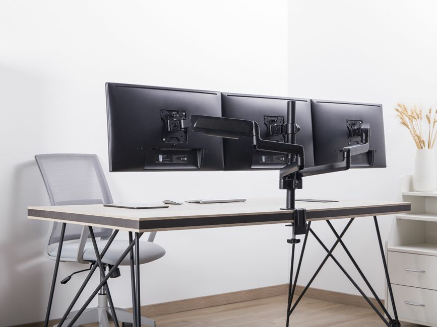 Soporte mesa equip vesa hasta 27 100x100 max 7kg 3 pantallas - Imagen 6
