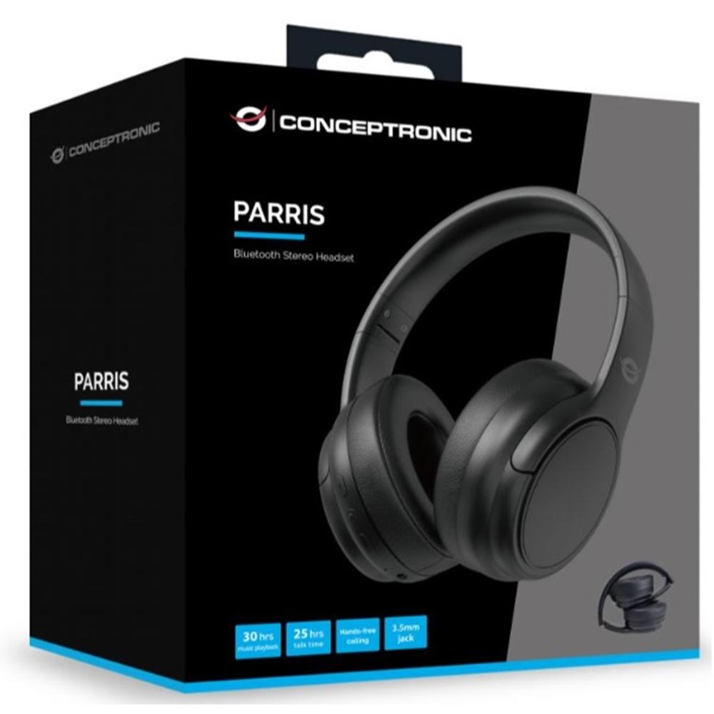 Auriculares conceptronic parris03b inalambrico negro - Imagen 3