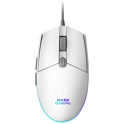 4710562757996 | P/N: MMGW | Cod. Artículo: DSP0000008879 Raton mars gaming mmgw optico usb 6 botones 3200ppp rgb blanco