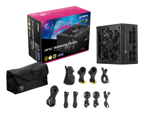 Fuente alimentacion msi mpg a1250gs pcie5 gaming atx 1250w - Imagen 4