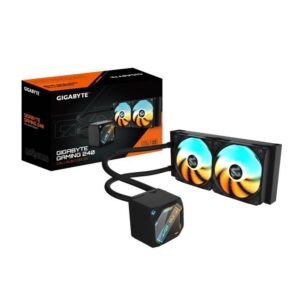 4719331555856 | P/N: 28400-GM240-1CBR | Cod. Artículo: DSP0000040859 Kit refrigeracion liquida gigabyte gaming 240 argb 2x 120mm negro