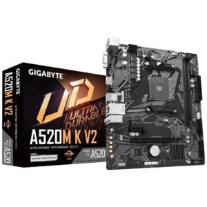 4719331852771 | P/N: GA-A520M K V2 | Cod. Artículo: DSP0000016146 Placa base gigabyte a520m k v2 am4 m - atx -  2 x ddr4 -  4 x usb 3.2 -  2 x usb 2.0 -  1 x hdmi -  1 x d - sub -  1 x ps - 2
